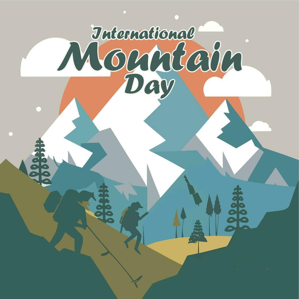 International Mountain Day Mon, Dec 11, 2023. International Mountain Day is celebrated annually on 11 December to to create awareness about the importance of mountains to life. vector