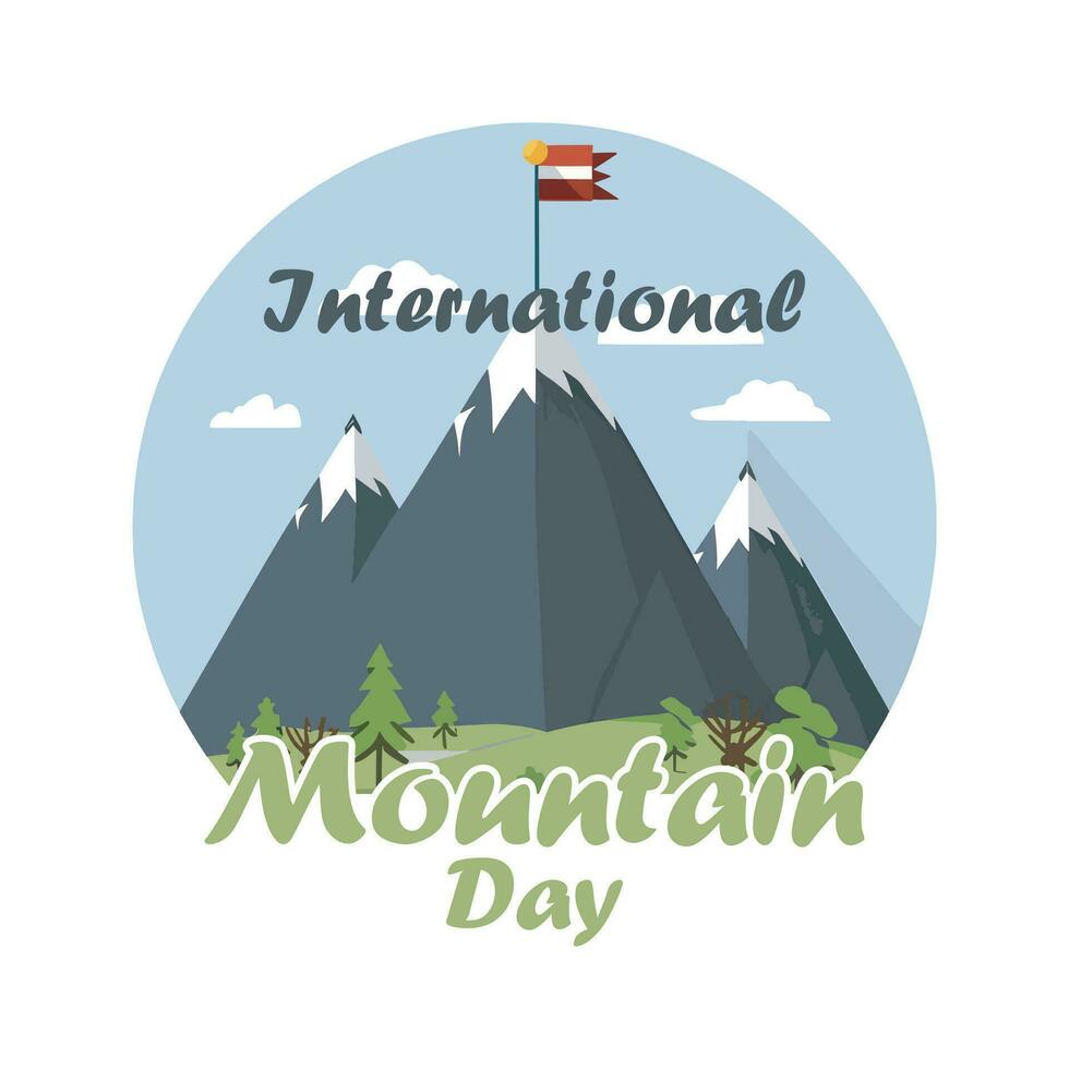 International Mountain Day Mon, Dec 11, 2023. International Mountain Day is celebrated annually on 11 December to to create awareness about the importance of mountains to life. vector