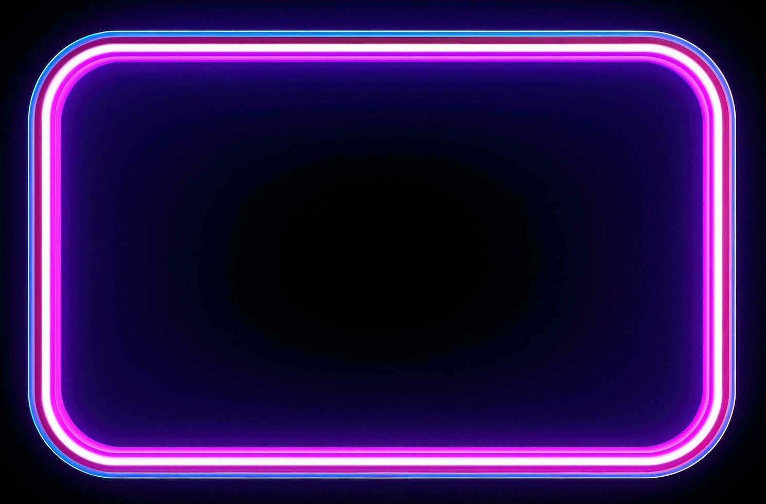 AI generated neon frame with pink and blue colors photo