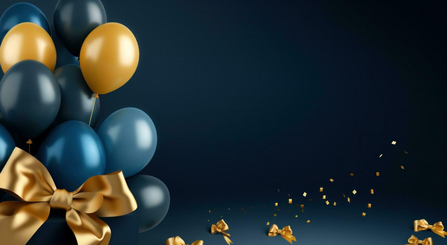 AI generated party background with balloons and candles photo
