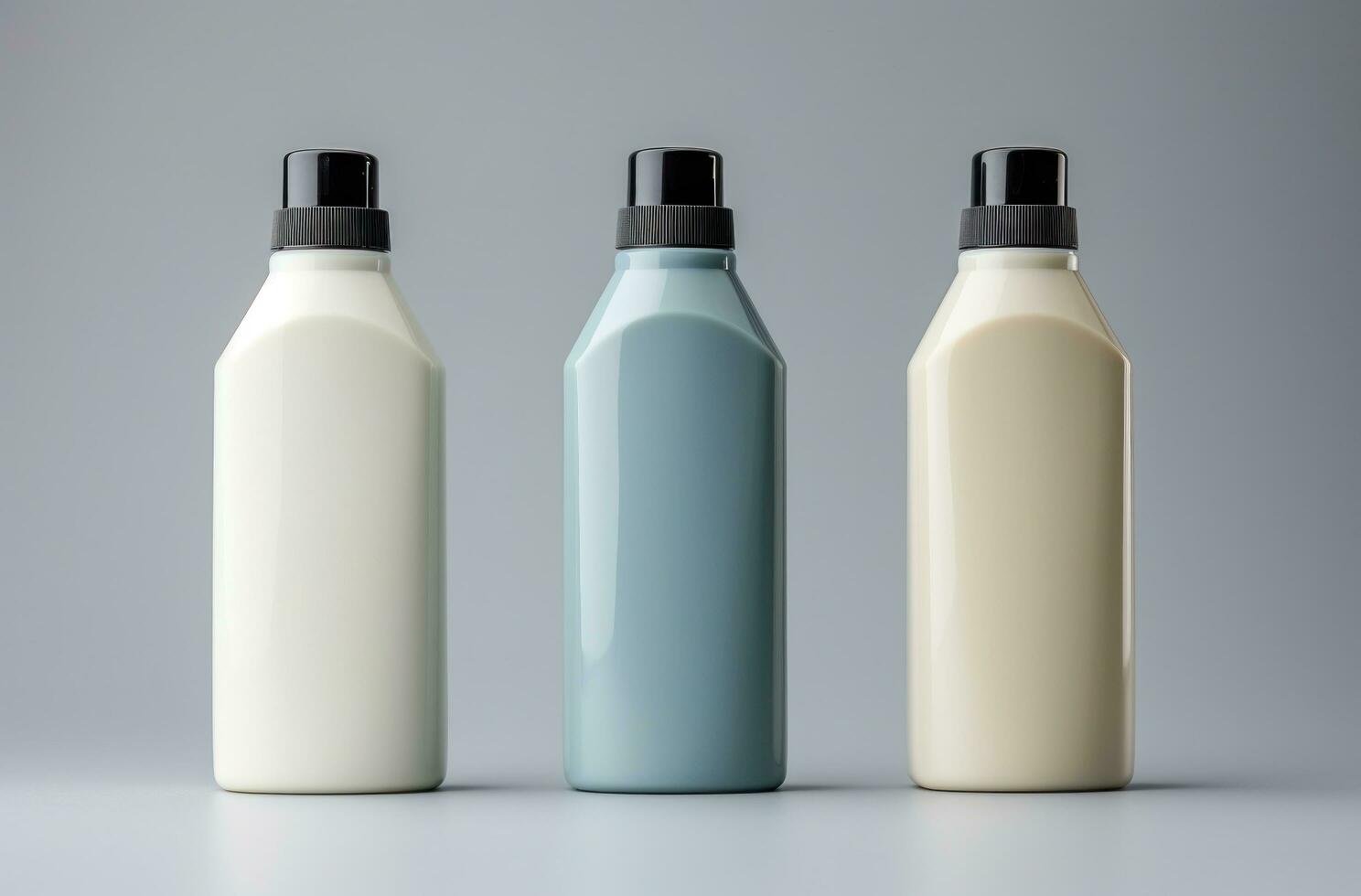 AI generated empty plastic bottle with cream photo