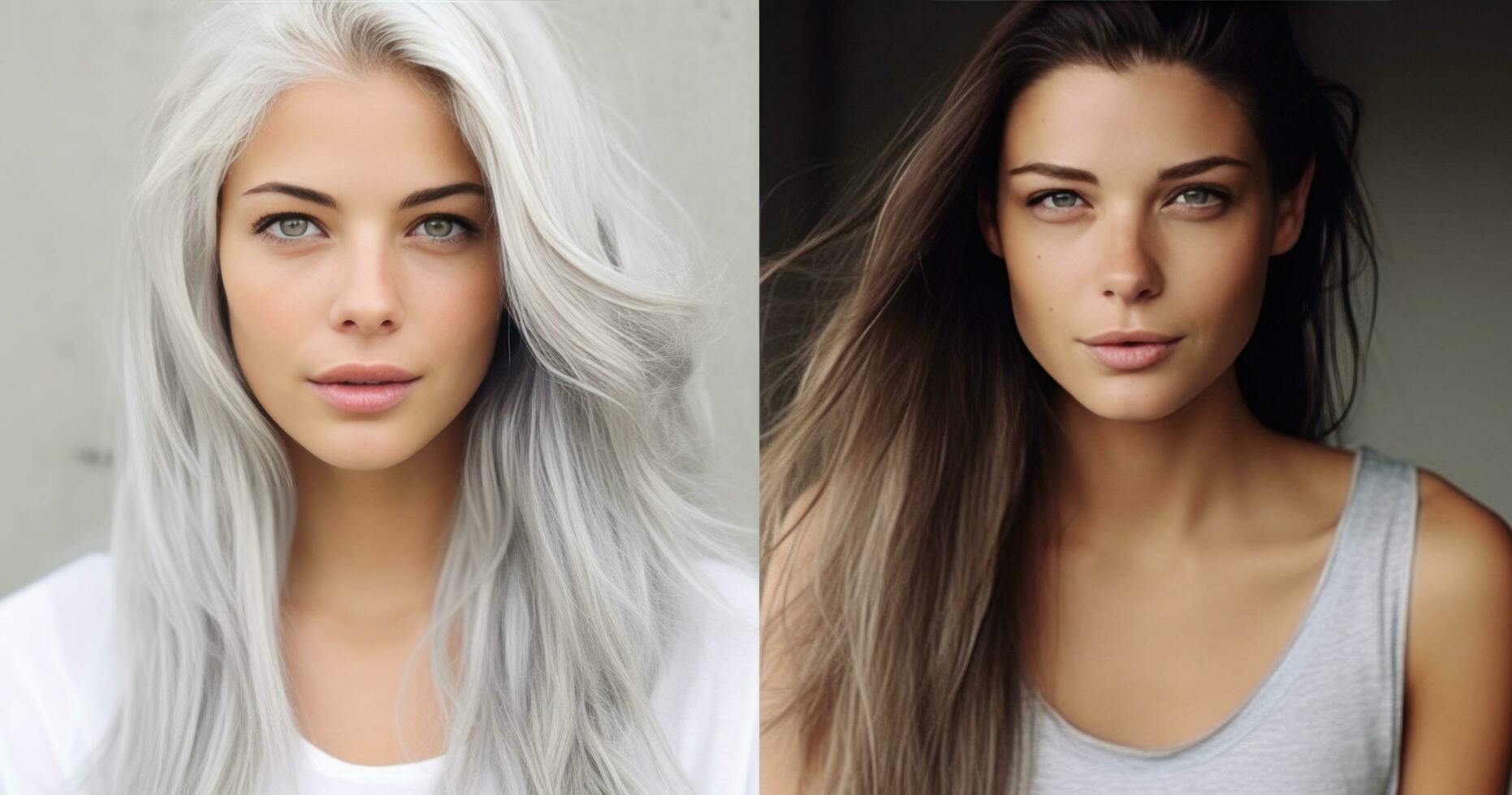 AI generated gray hair for women is growing older photo
