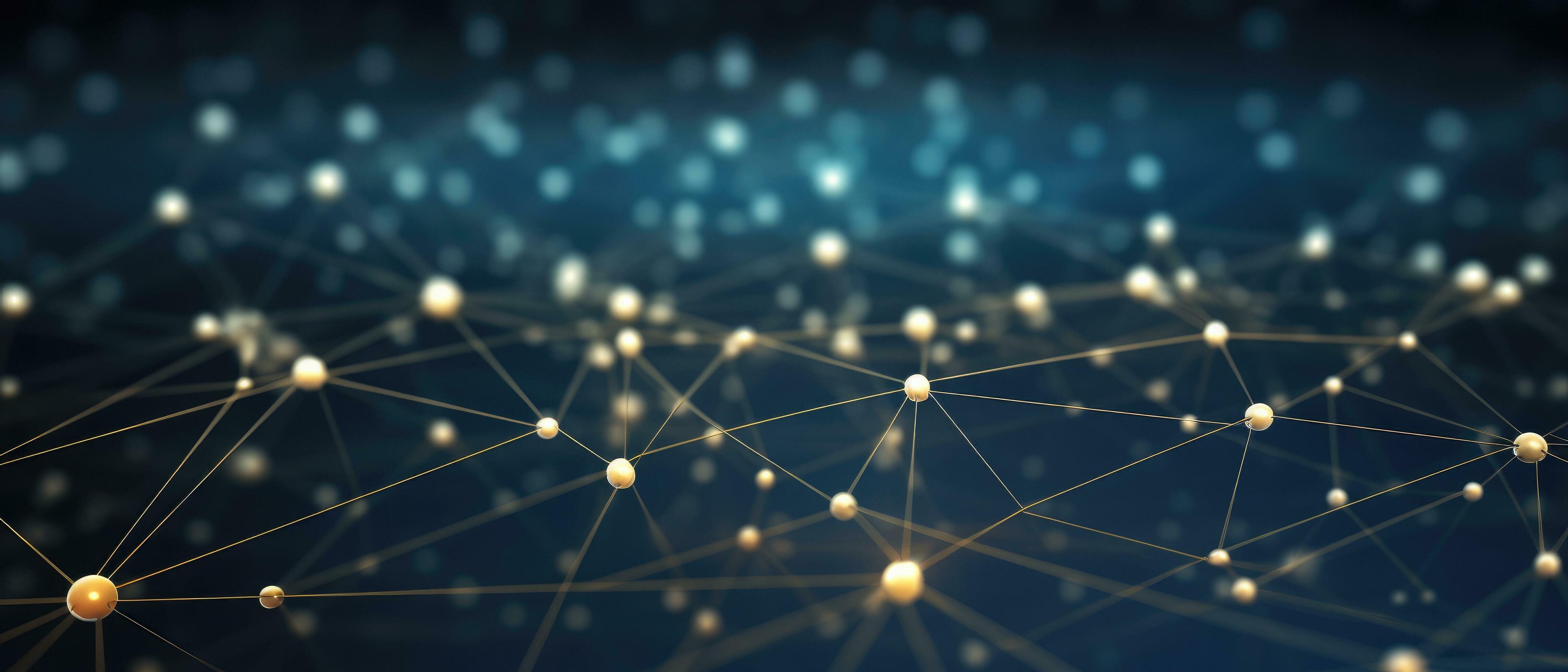 AI generated an image of a network with different shapes and lights