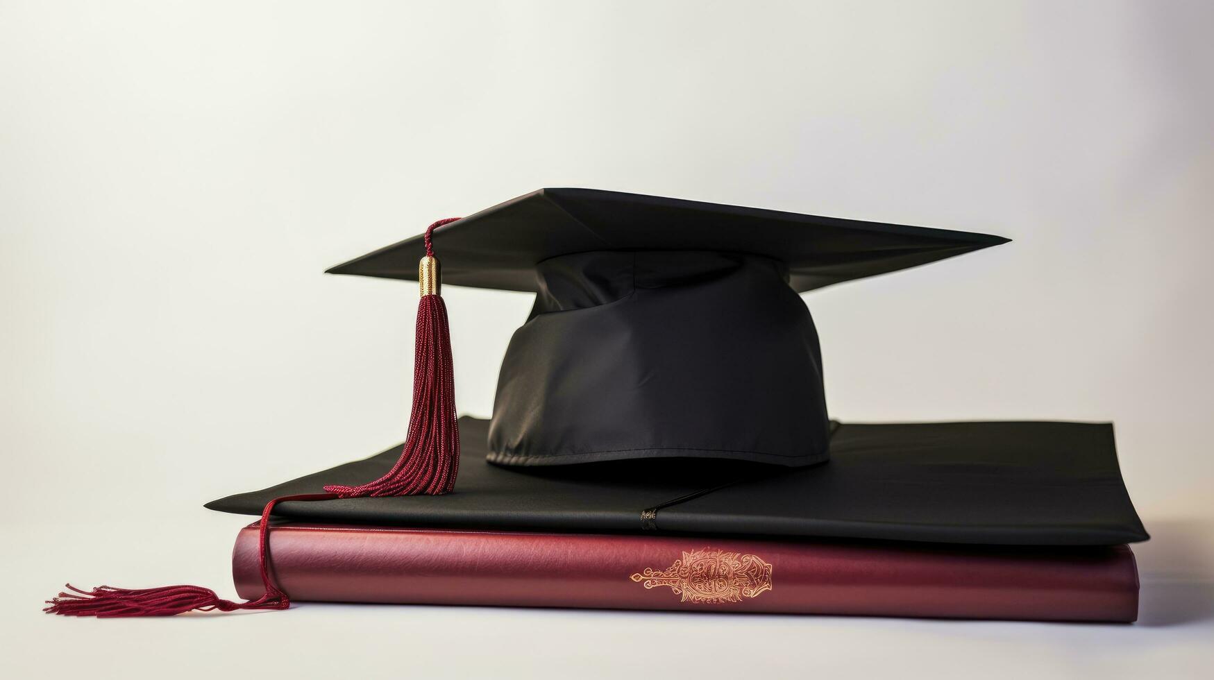 AI generated a diploma and graduation cap, representing the hard work and dedication put into earning photo