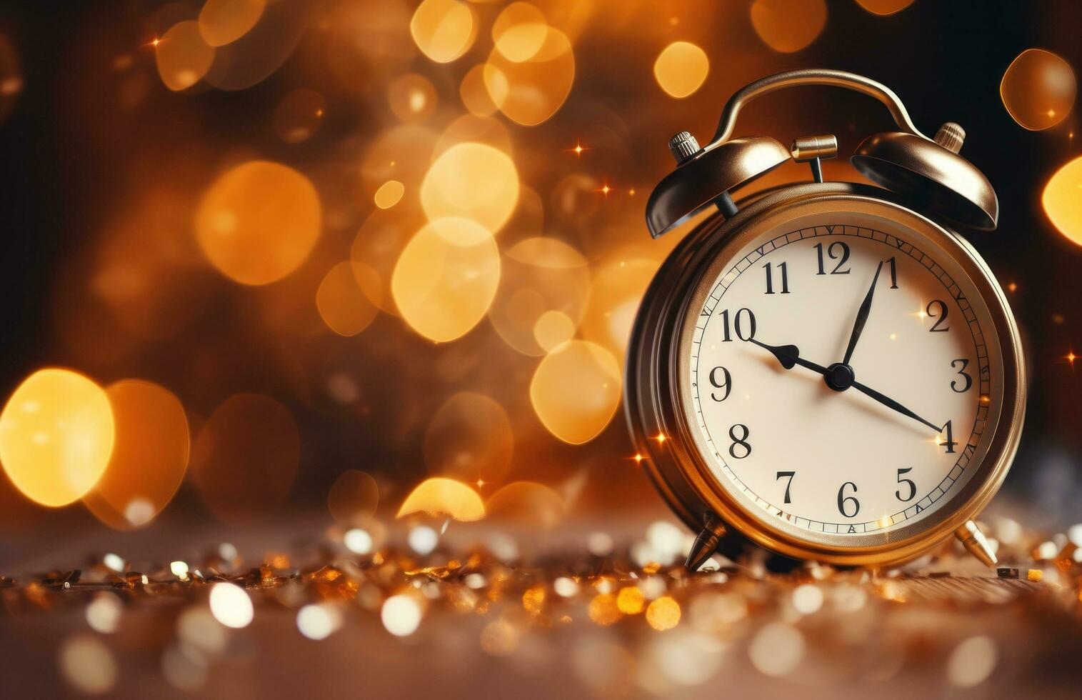 AI generated a christmas background with clock photo