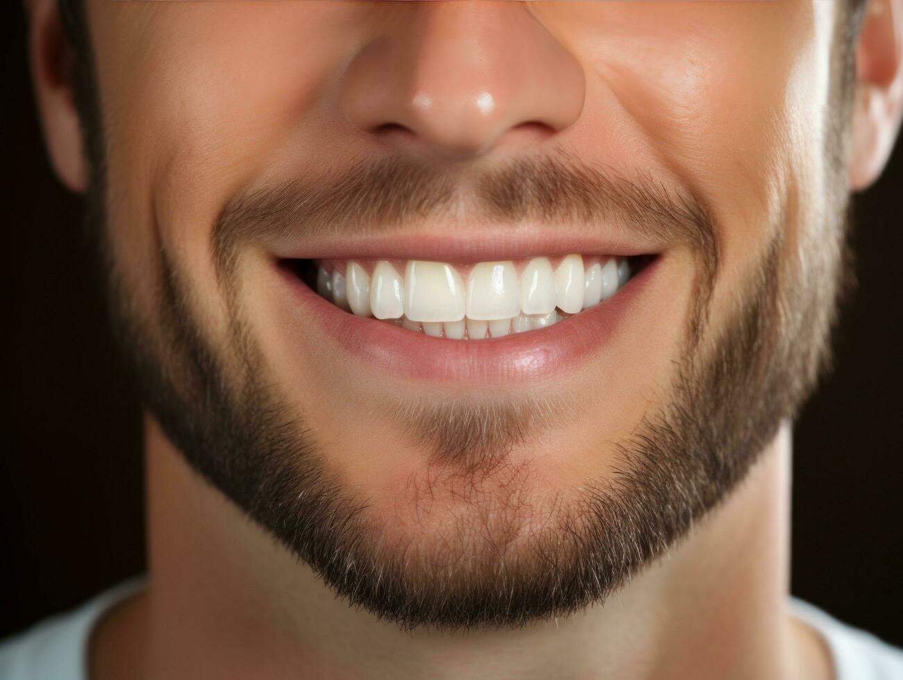 AI generated a man smiling with his teeth well trimmed photo