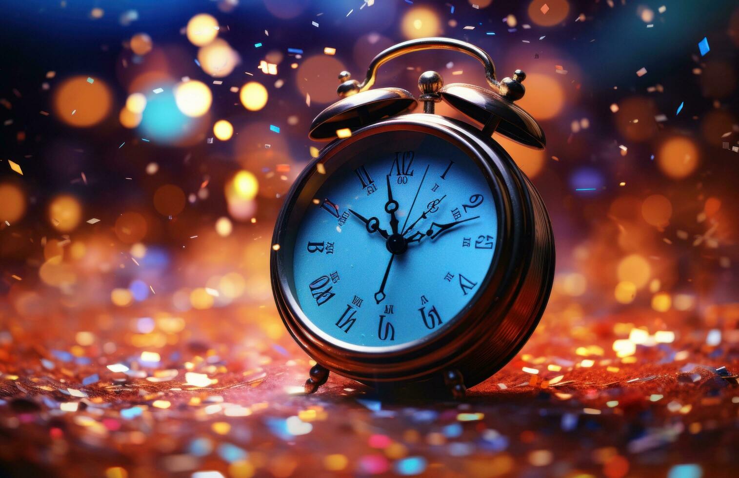 AI generated a christmas background with clock photo