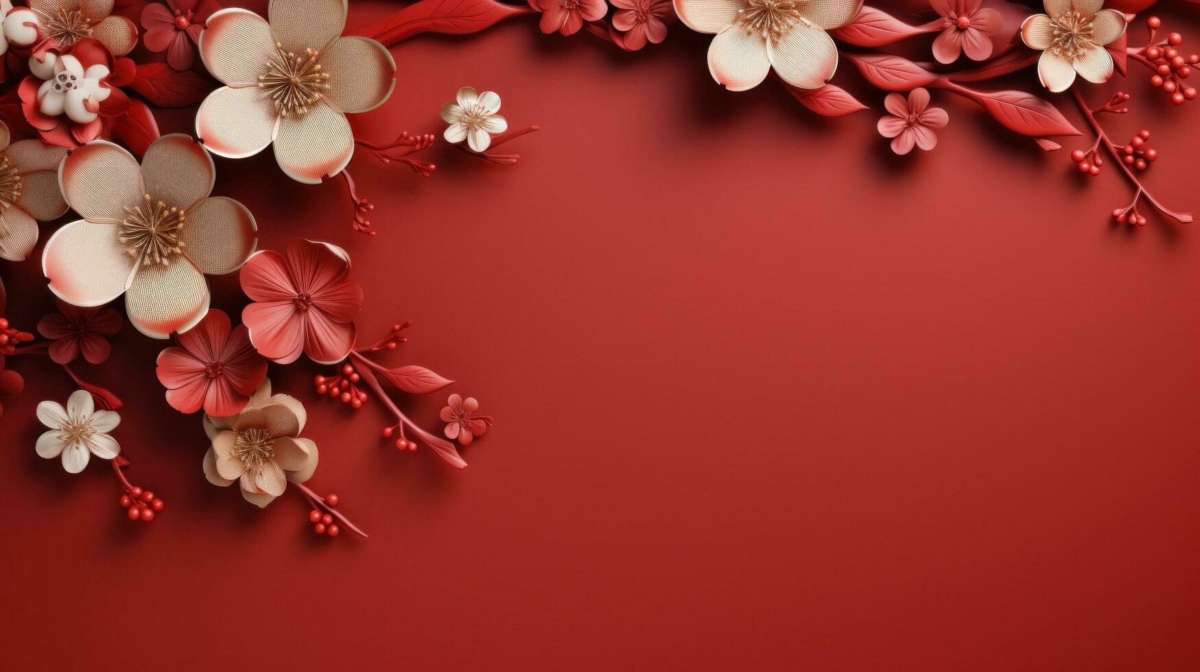 AI generated 3d Chinese new year card template with copy space photo