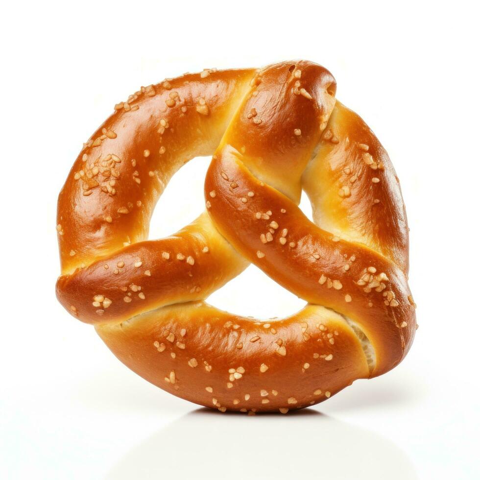 AI generated pretzel isolated on white photo