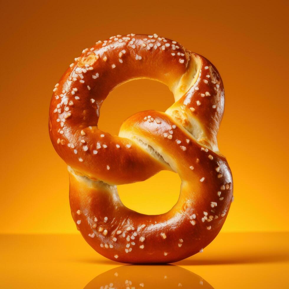 AI generated pretzel isolated on white photo