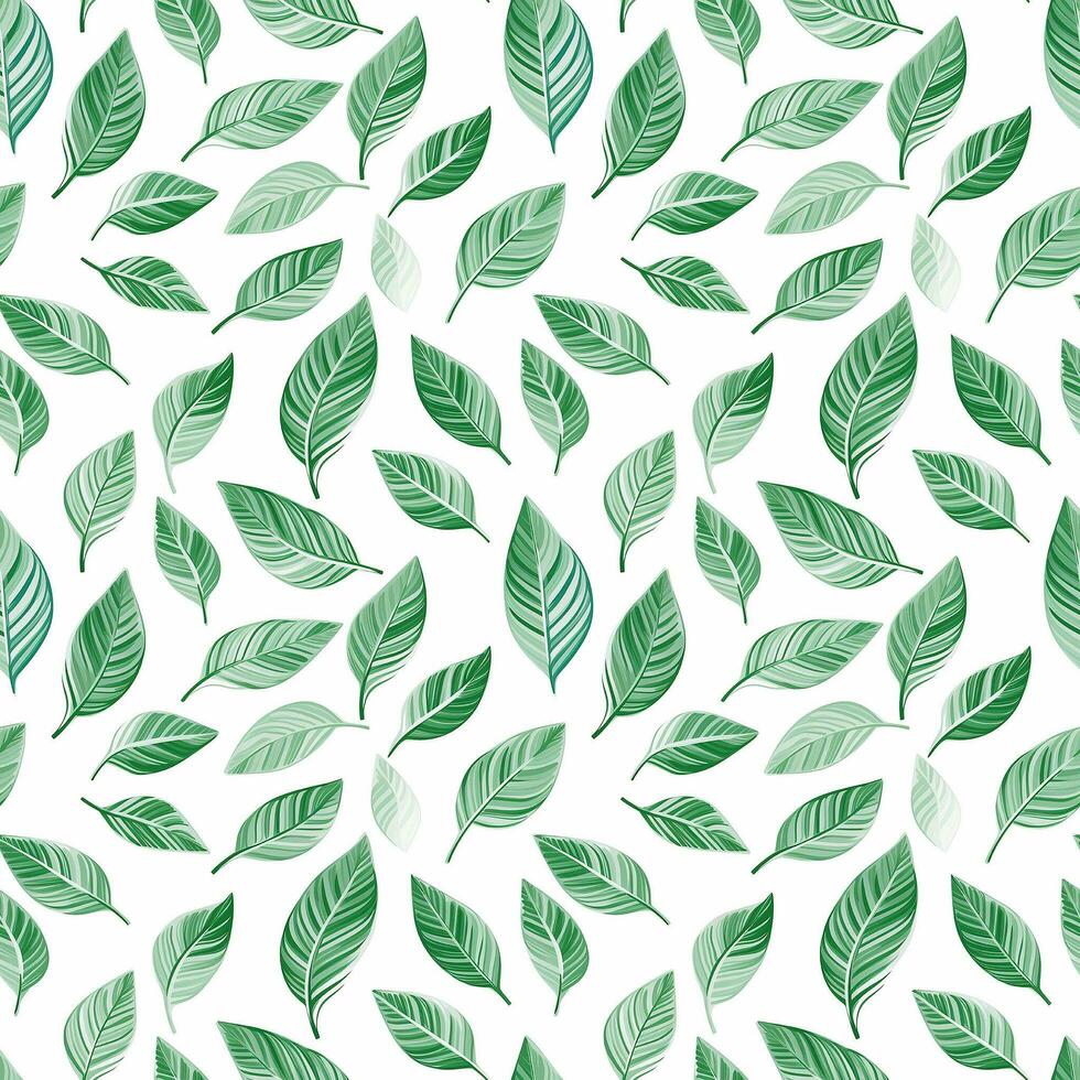 AI generated a green leaf on a white seamless pattern background. photo
