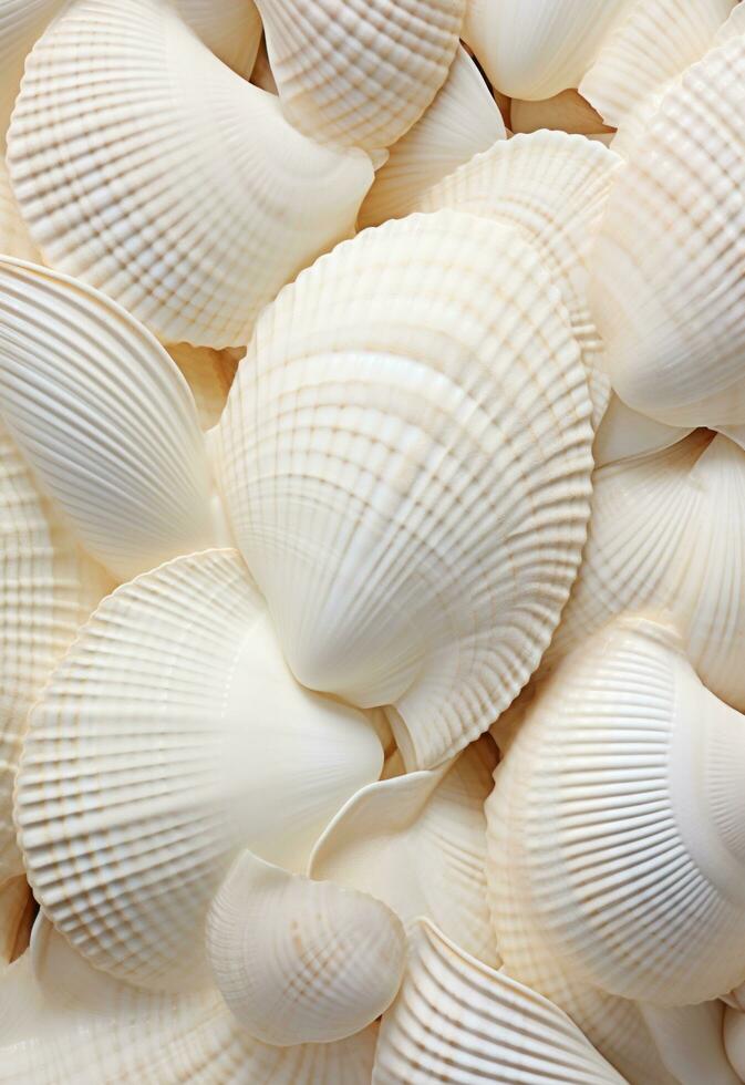 AI generated seashell pattern wall sticker photo