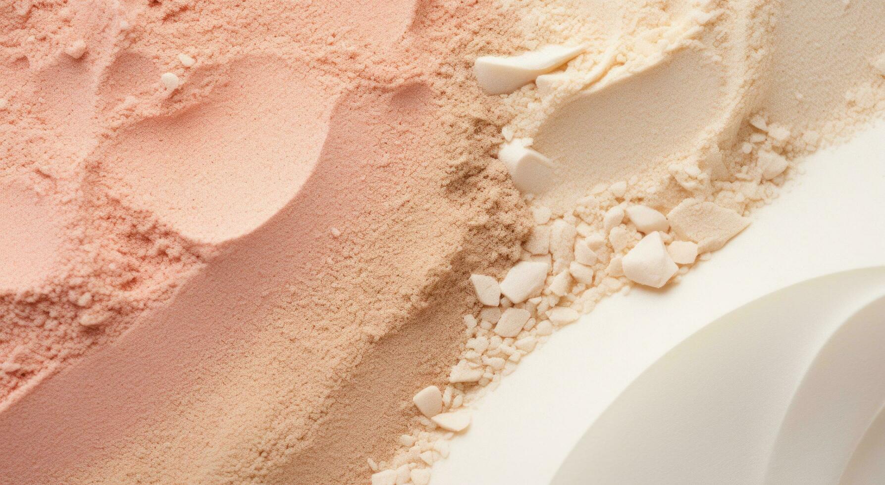 AI generated a close up of sand with white and pinks in the background photo