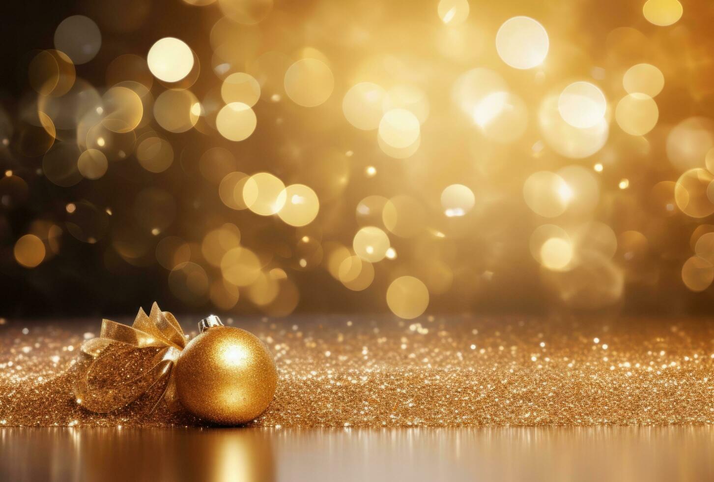 AI generated christmas gold shimmer glitter glitter background photo