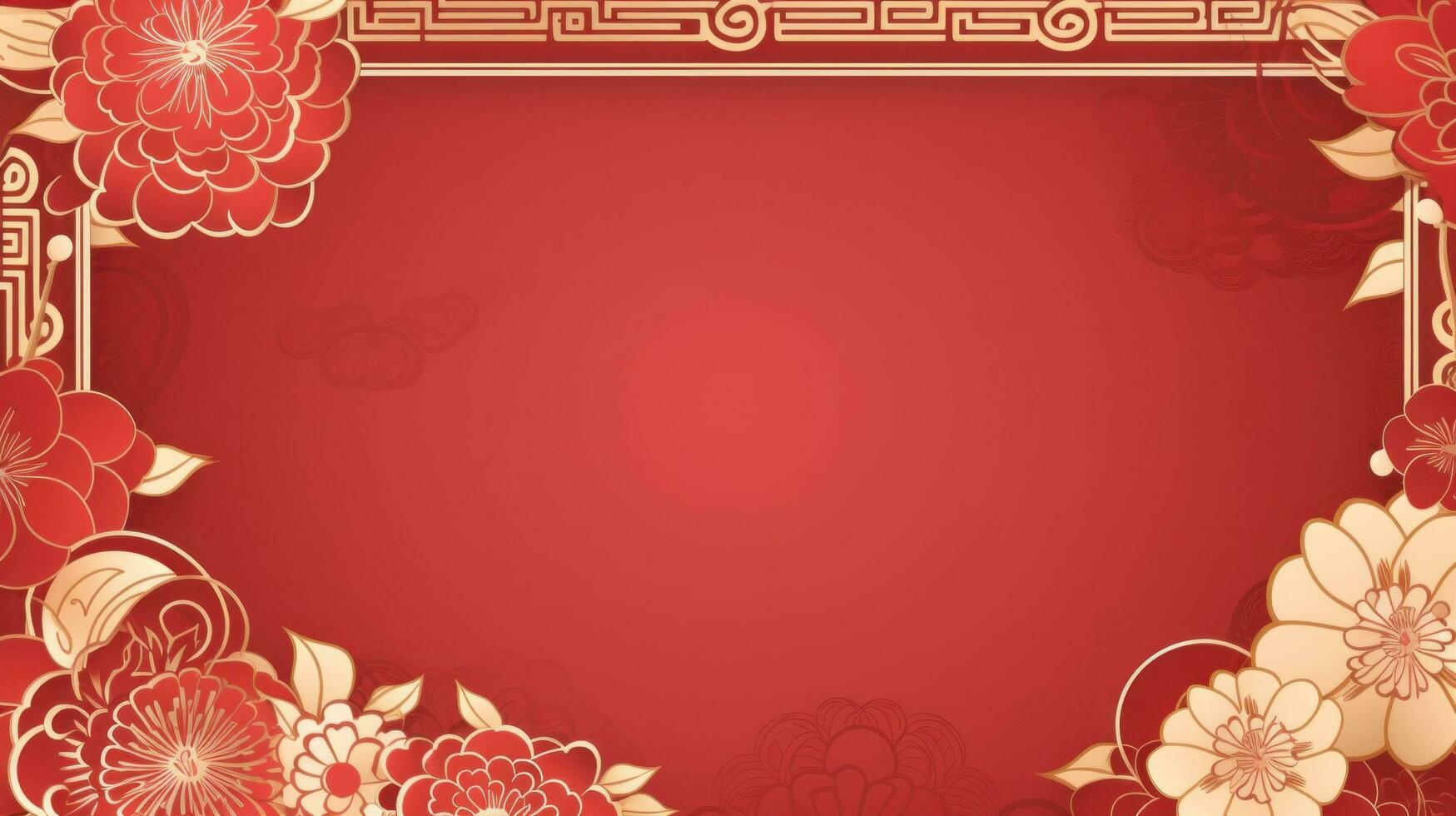 AI generated Chinese new year card template with copy space photo