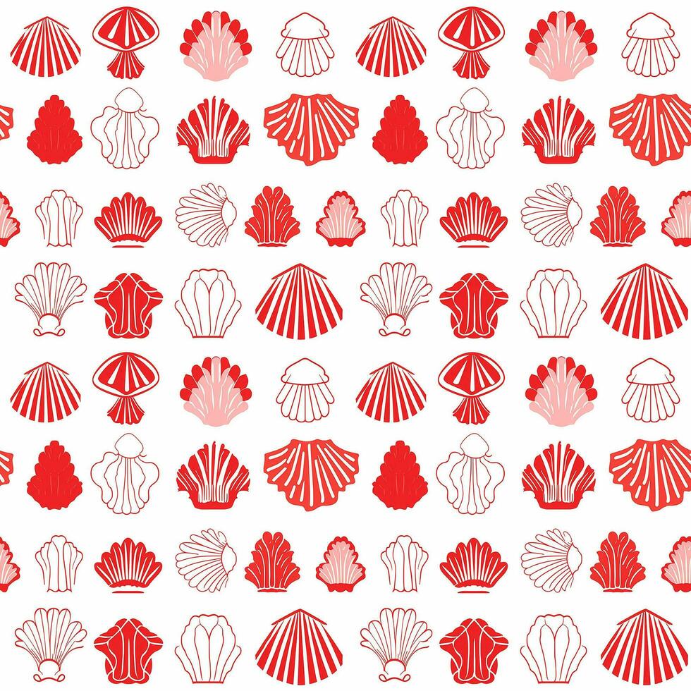 AI generated seashell pattern wall sticker seamless pattern background photo