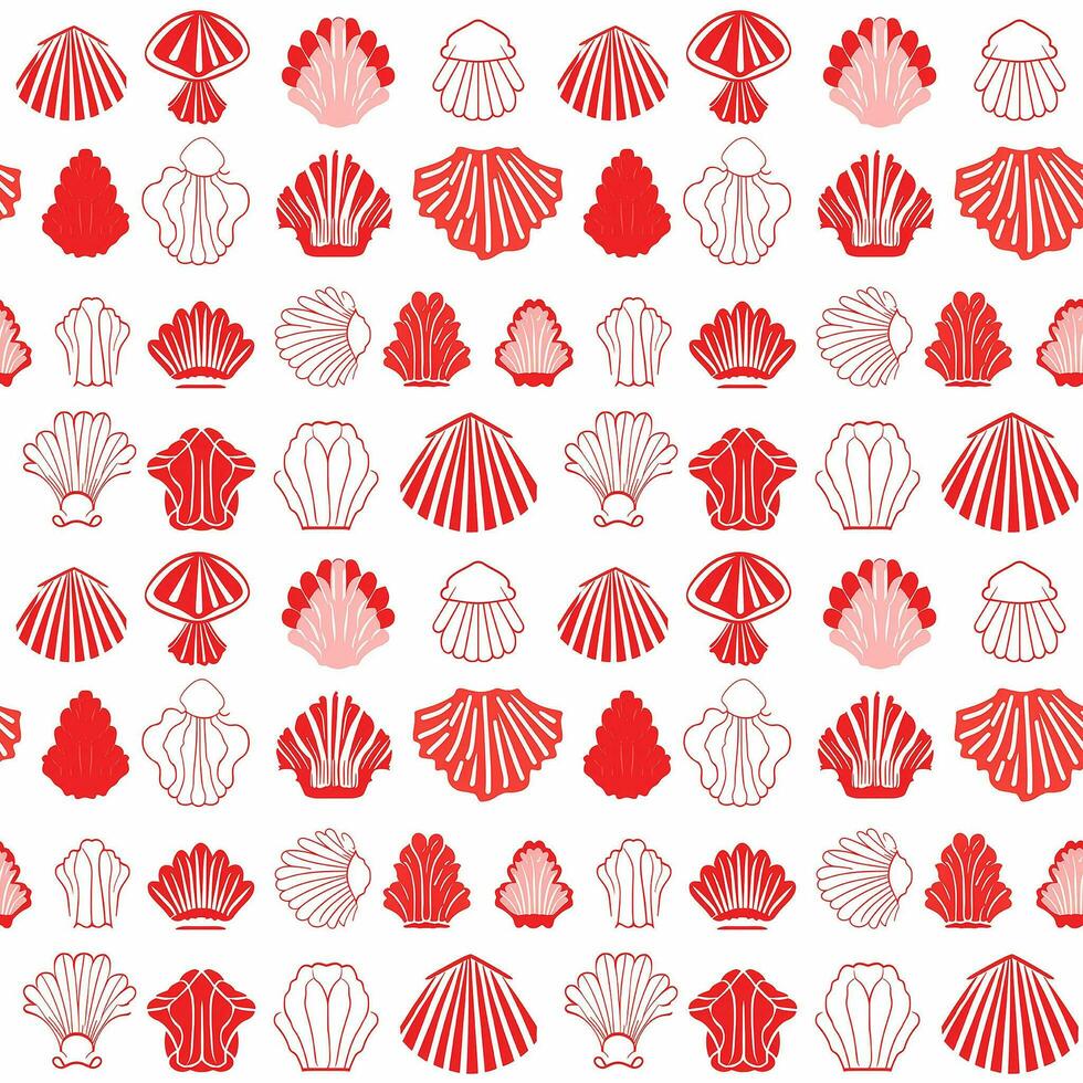 AI generated seashell pattern wall sticker seamless pattern background photo