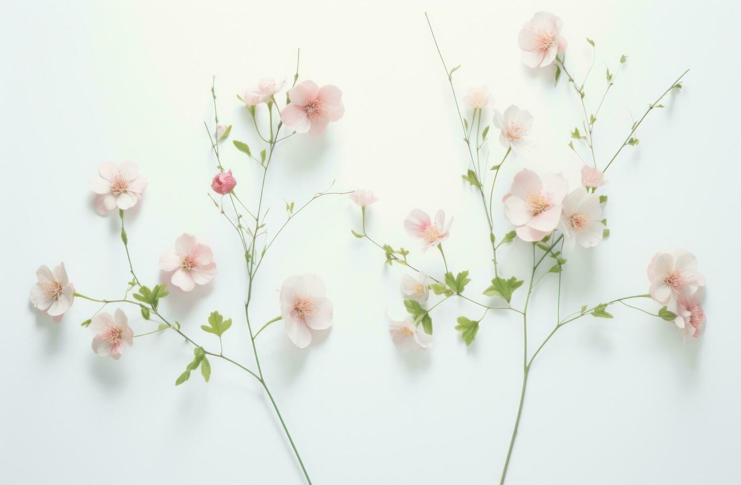 AI generated flowers with the stems showing in the background photo