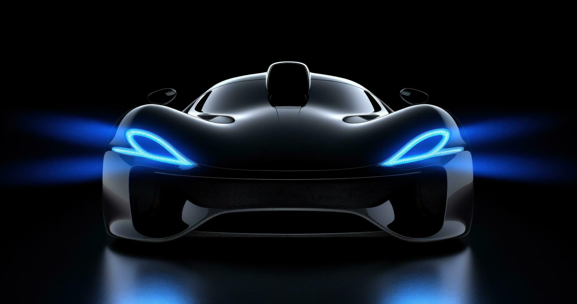 AI generated a photo of a sports car with blue lights,