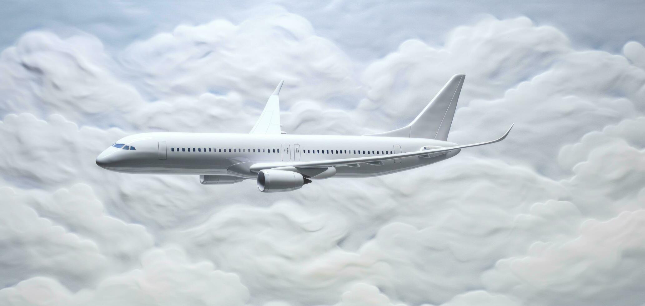 AI generated a jet plane flying above the clouds, photo