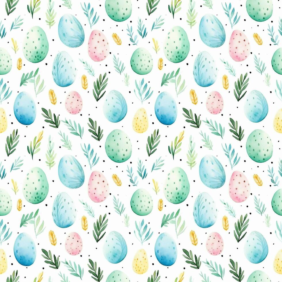 AI generated watercolor cute easter pattern photo