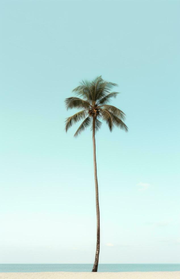 AI generated palm tree on the beach photo