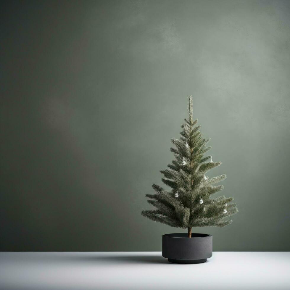 AI generated christmas tree on a pedestal, photo