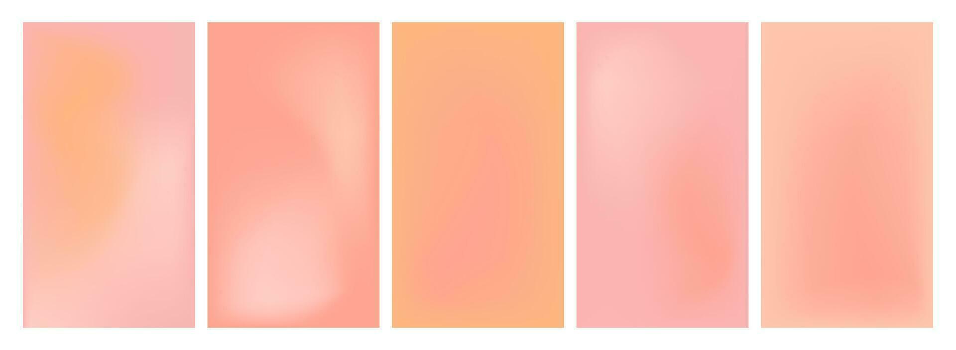 Set of peach gardients. Soft pastel background for Valentine's Day. vector