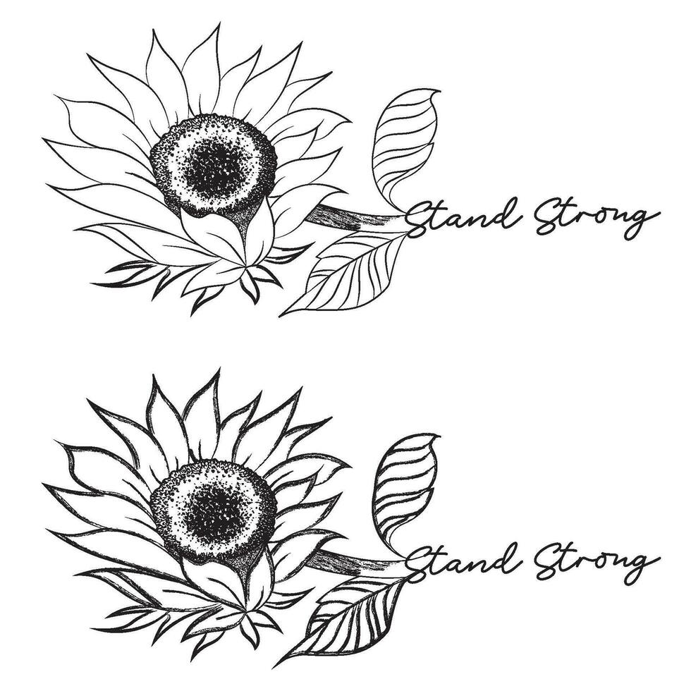 Sunflower Hand Tattoo Vector
