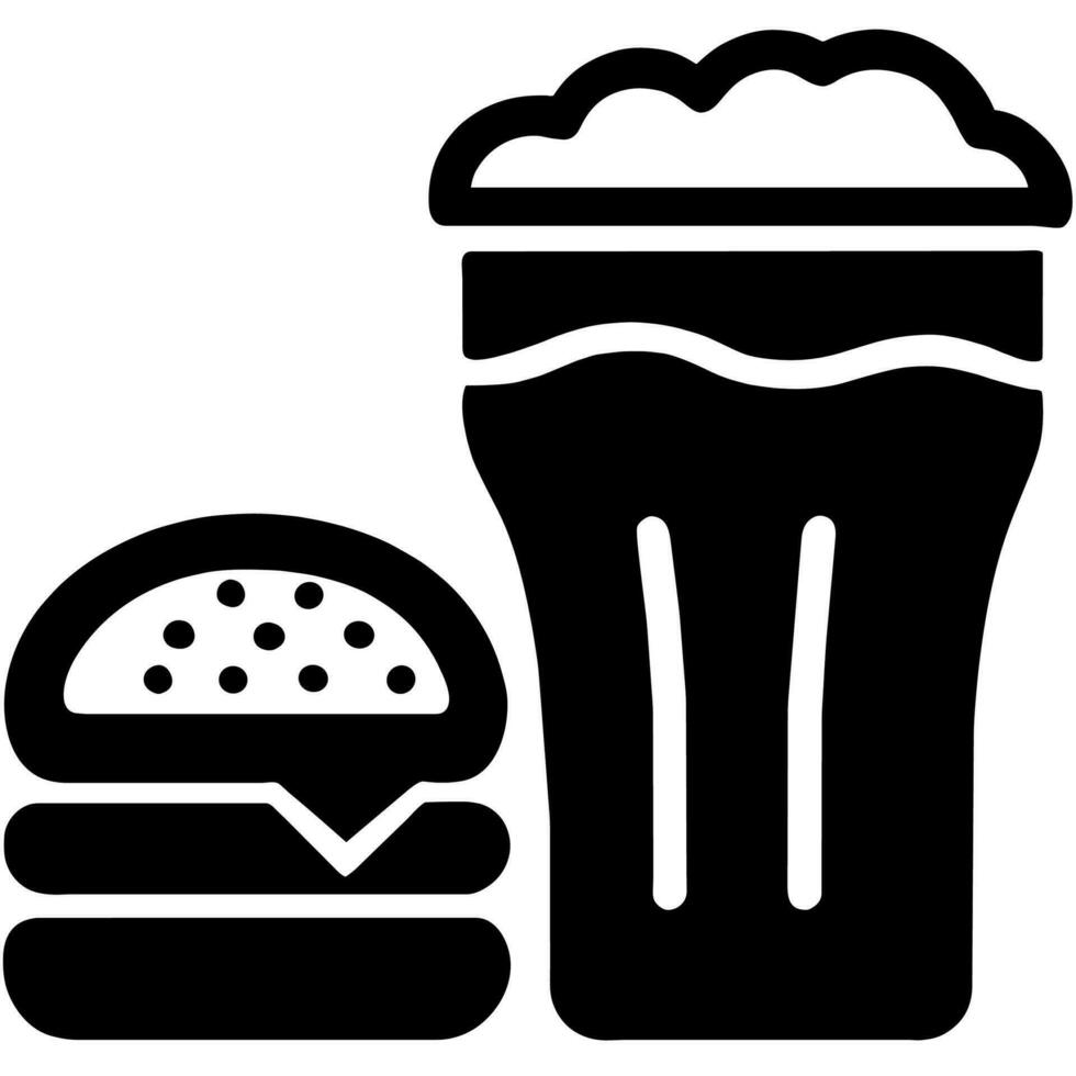 cerveza vaso y hamburguesa vector