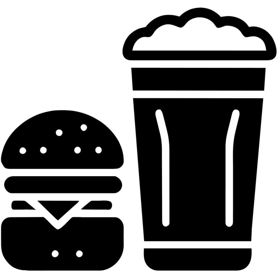 cerveza vaso y hamburguesa vector