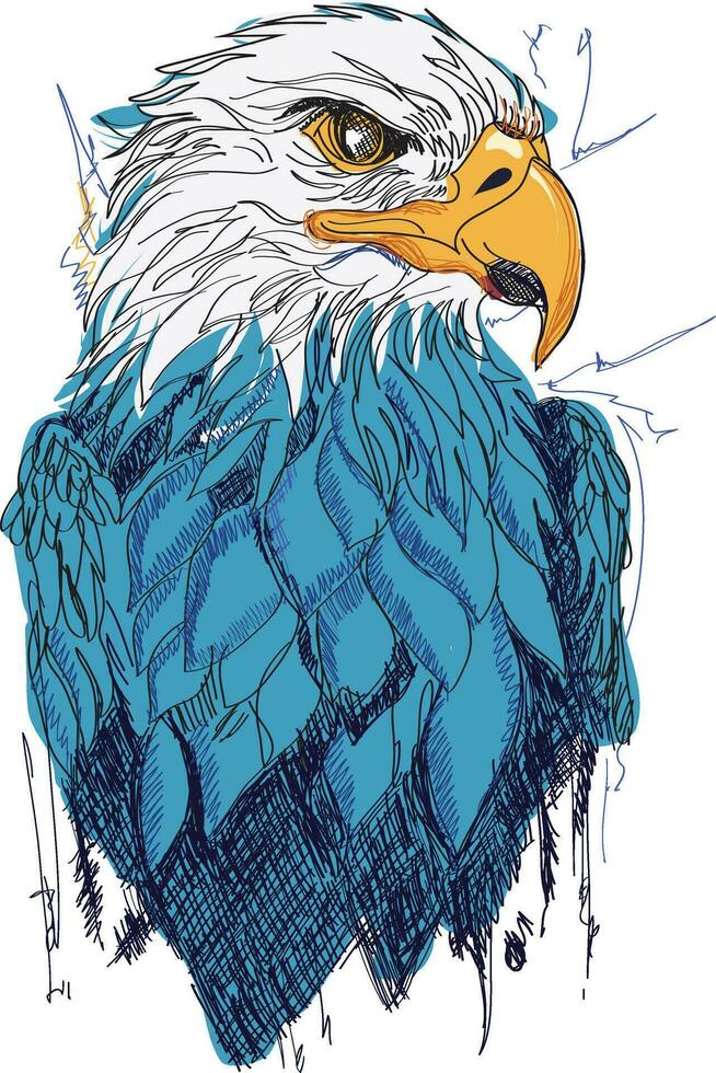 Vector illustration of an eagle head