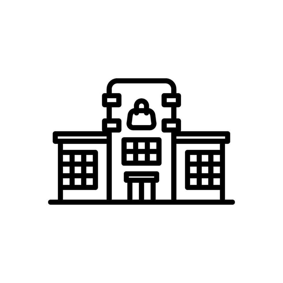 shopping center icon vector in line style