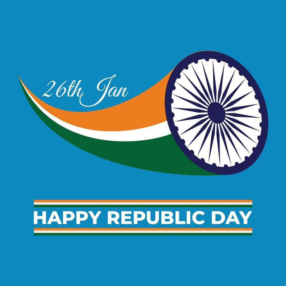 26 enero contento república día de India vector