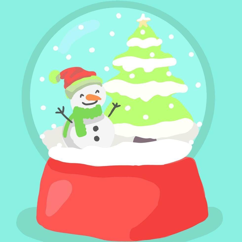 Navidad vaso nieve pelota línea Arte dibujo vector