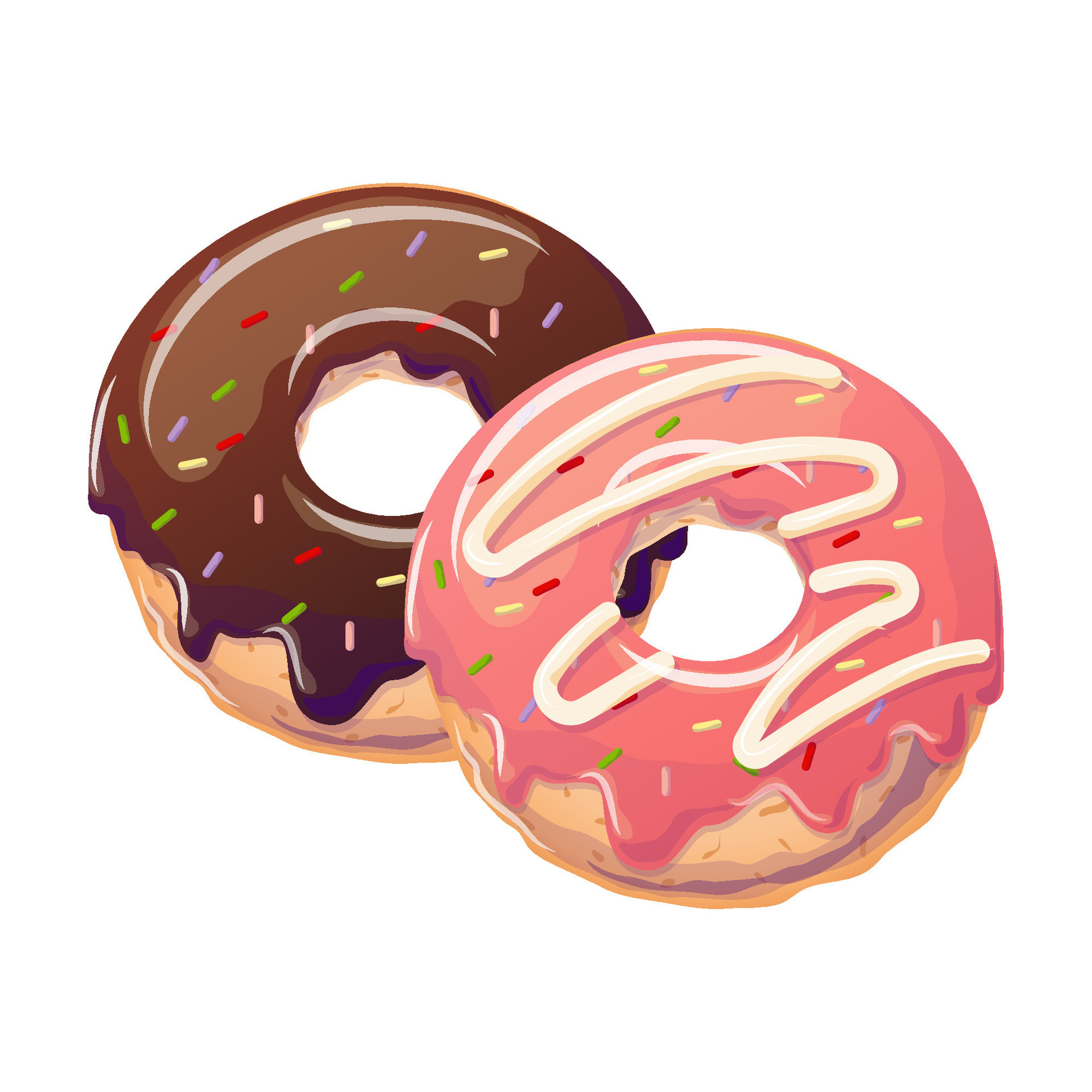 Donuts in cartoon style. Vector illustration for poster, banner ...