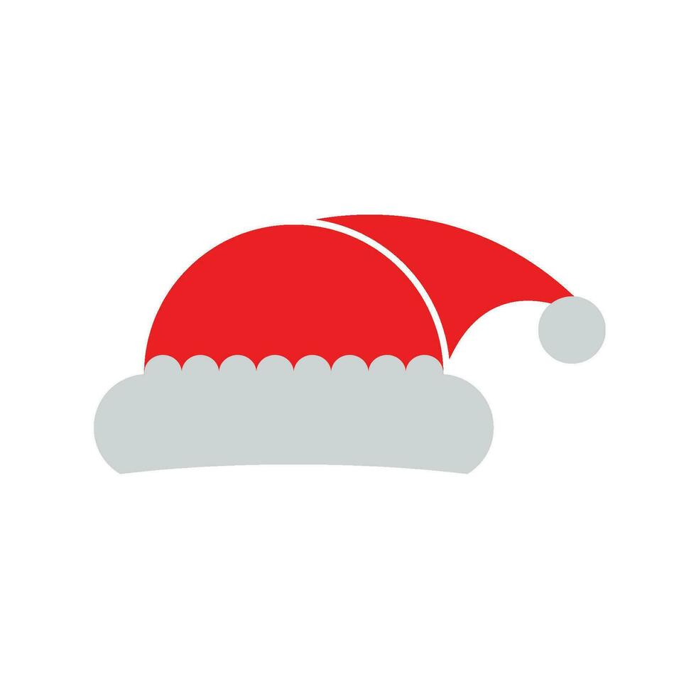 Christmas Santa Claus Hats With Shadow Set vector