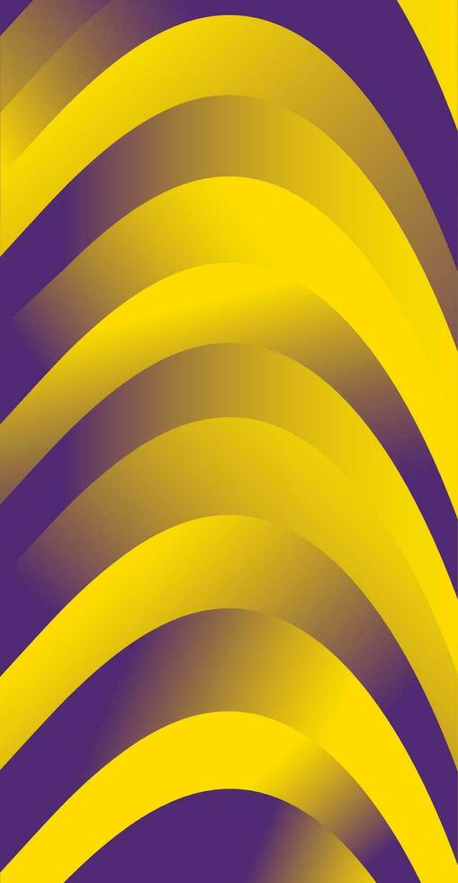 Purple and yellow bright gradient metal wave background template. Vector illustration
