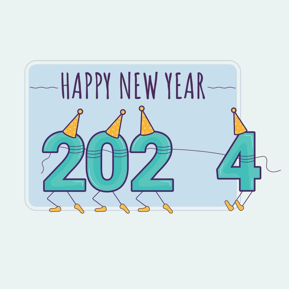 new year 2024 text typography design vector