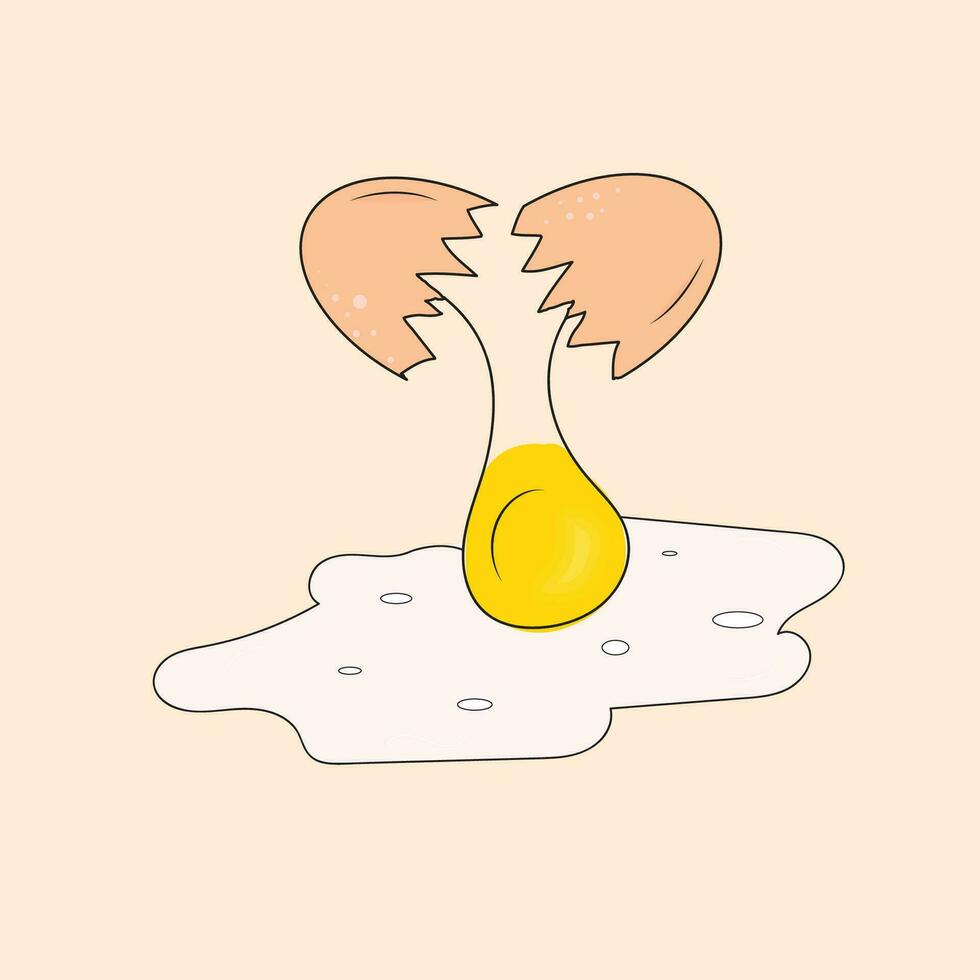 broken eggs isolated vector illustration .