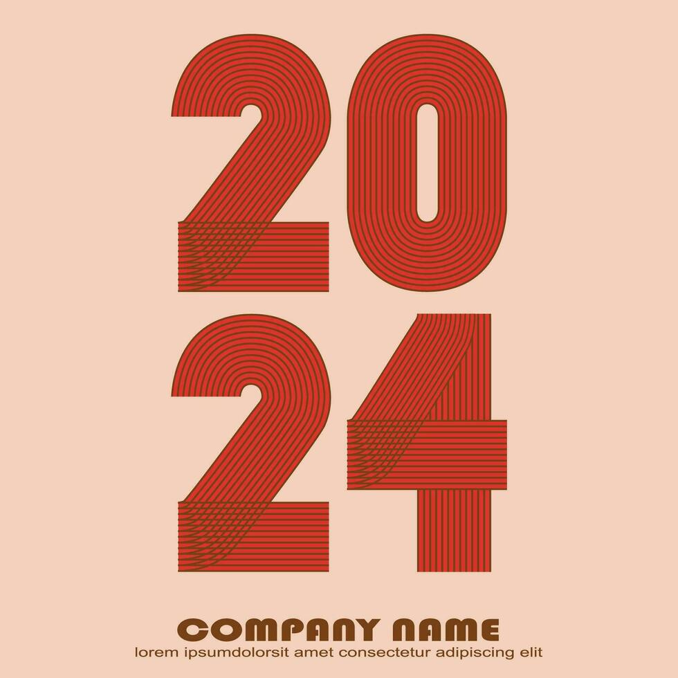 Modern 2024 background vector illustration. Minimal abstract graphic design. Trendy cover for banner poster greeting card celebration event template post story social media layout flyer party poster