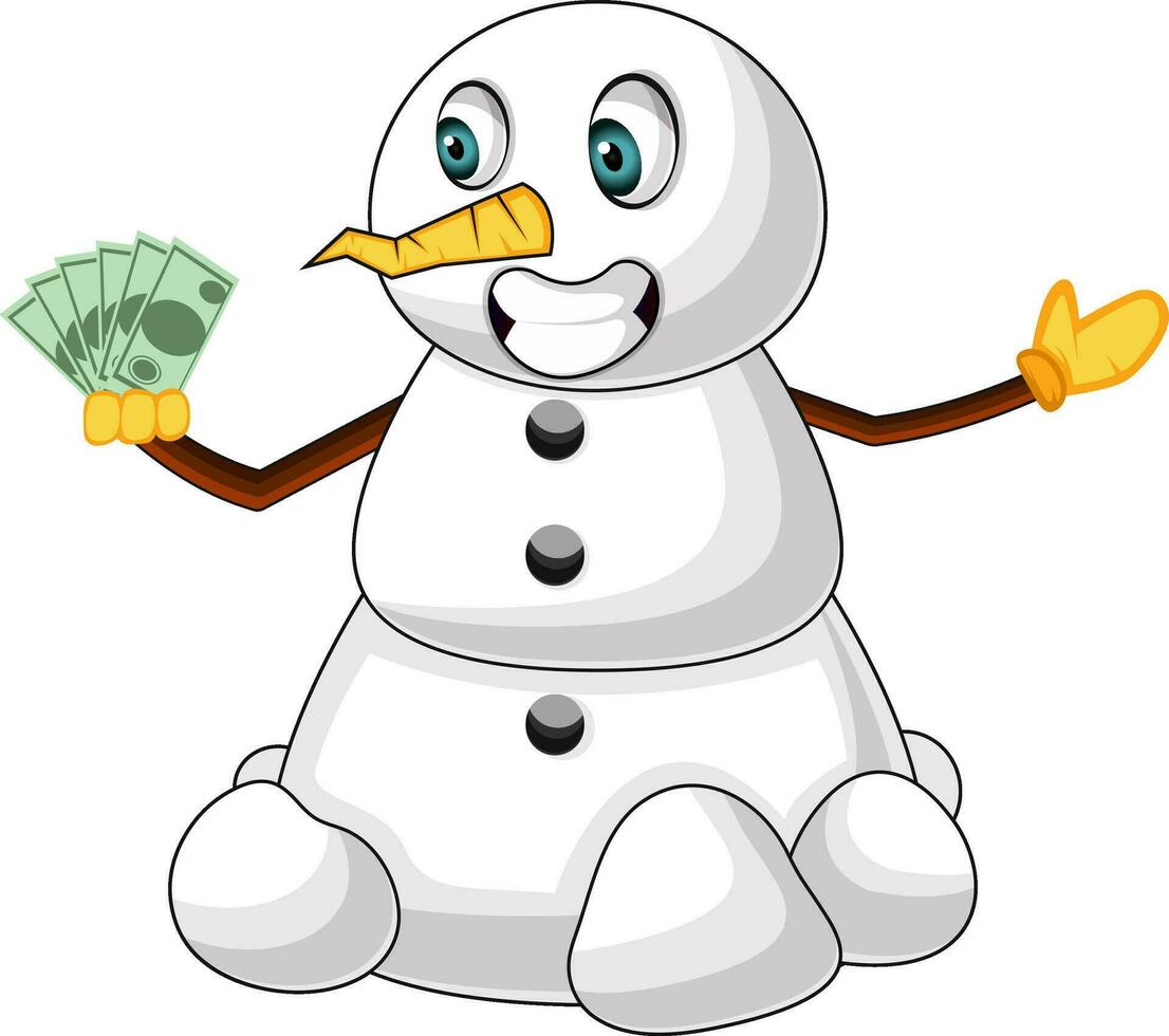 Rich snowman illustration vector on white background