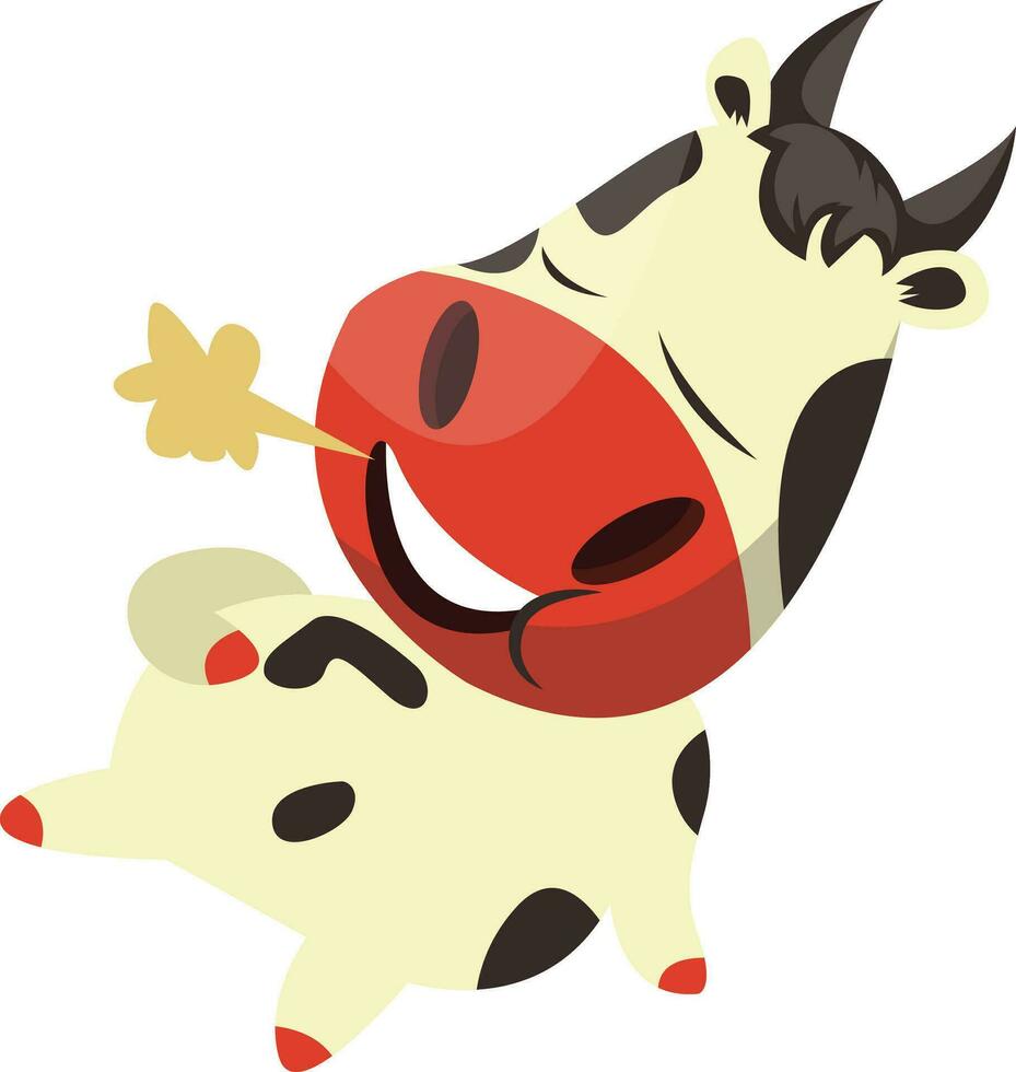 Cow is chilling, illustration, vector on white background.