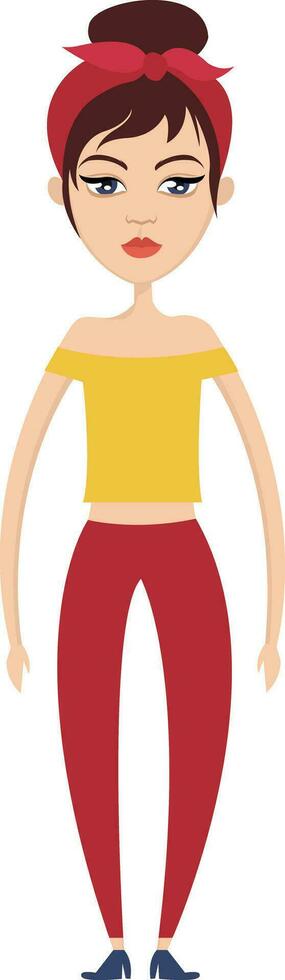 Serious Girl illustration vector on white background