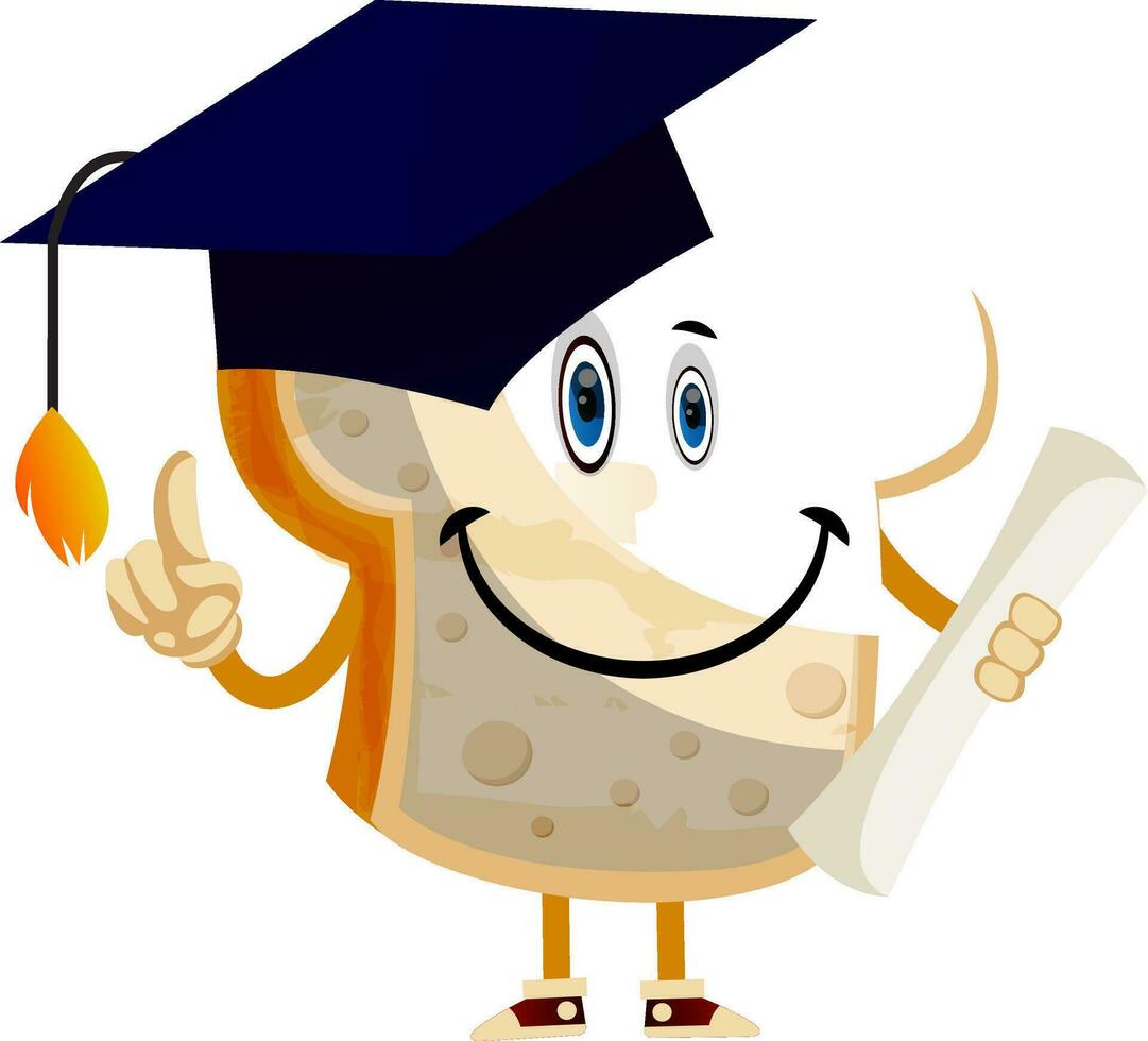 Graduating Bread illustration vector on white background