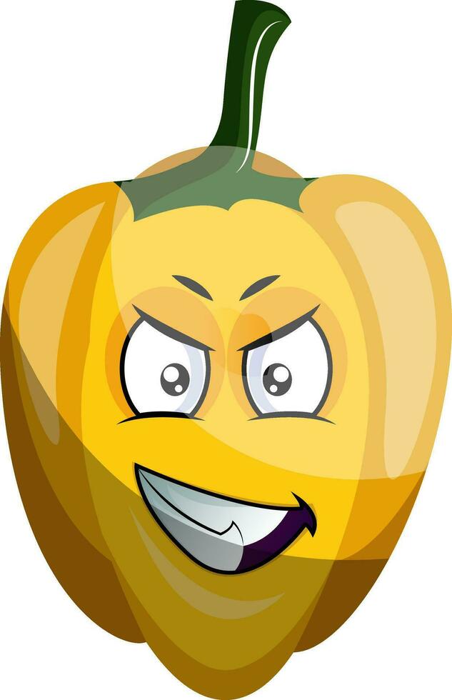 Evil capsicum illustration vector on white background