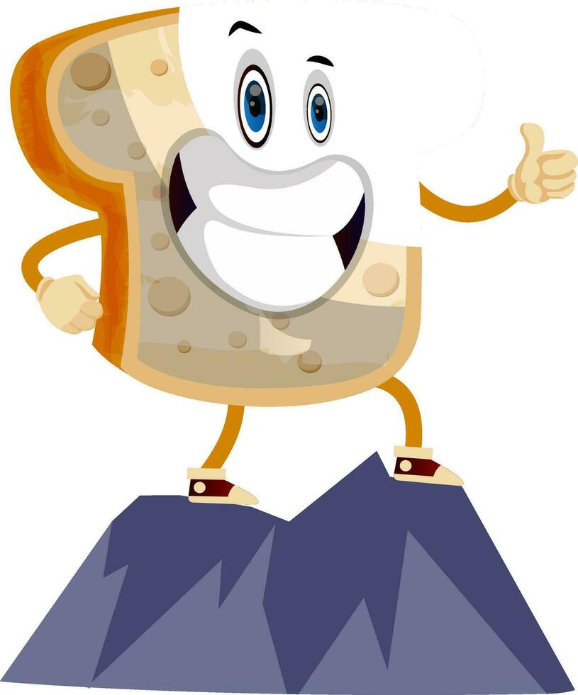 Toast on Mountain illustration vector on white background