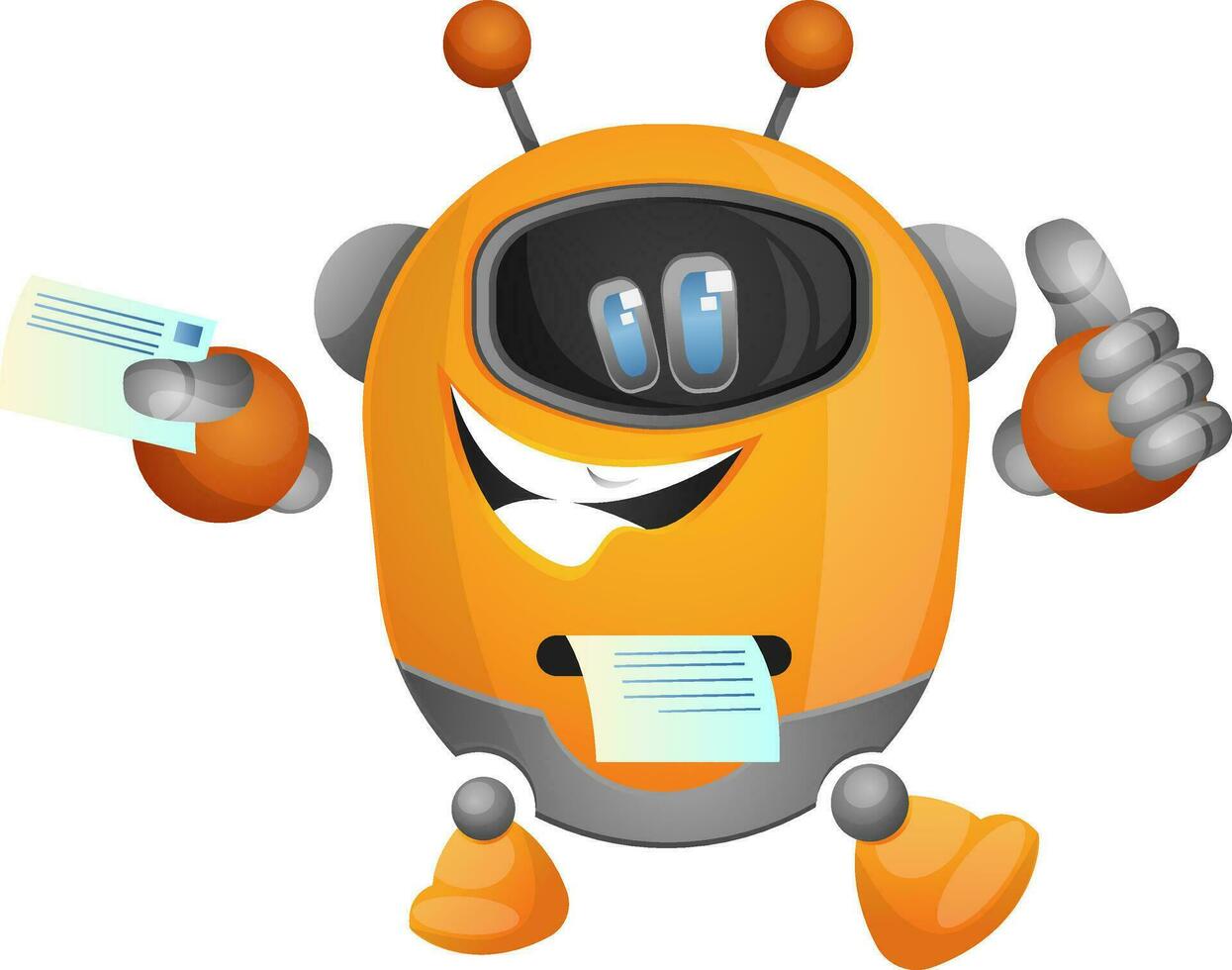 Cartoon robot as a printer illustration vector on white background