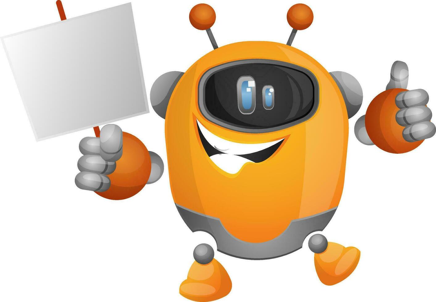 Cartoon robot holding the cardboard illustration vector on white background