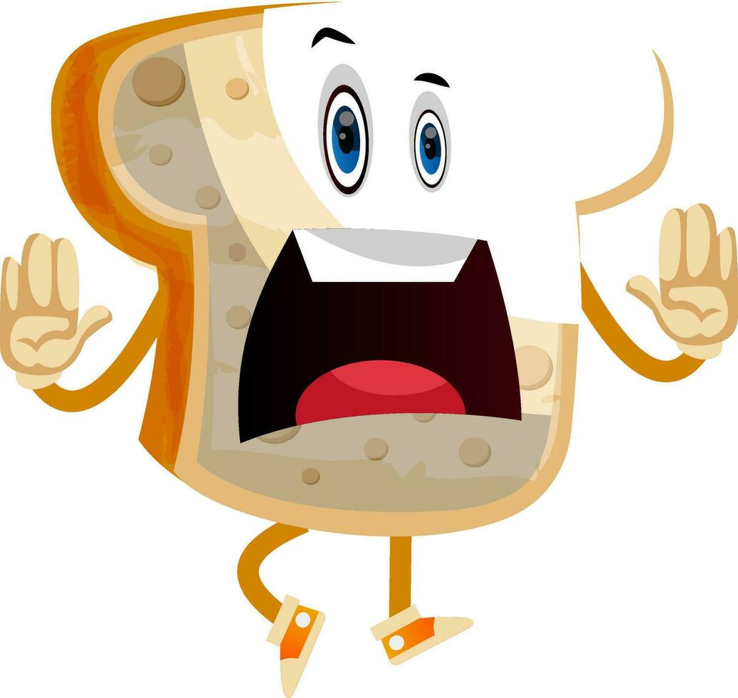 Stop it bread illustration vector on white background